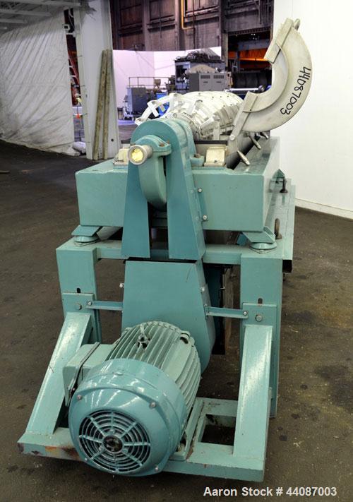 Used Alfa Laval UVNX-418 (2 or 3 phase) Solid Bowl Decanter Centrifuge. 316 Stainless steel (product contact areas). single lead conveyor, single row of lined cake discharge ports,  cake discharge ca...