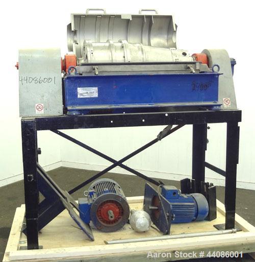 Used Alfa Laval UVNX314 B-11/8820-4000-35 Solid Bowl Decanter Centrifuge. 316 Stainless steel product contact areas. Maximum bowl speed 3250 rpm, 70mm single lead conveyor, single row cake discharge ...
