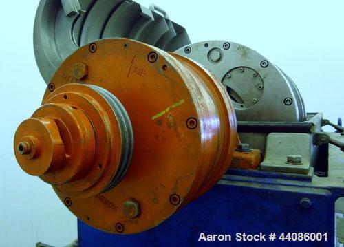 Used Alfa Laval UVNX314 B-11/8820-4000-35 Solid Bowl Decanter Centrifuge. 316 Stainless steel product contact areas. Maximum bowl speed 3250 rpm, 70mm single lead conveyor, single row cake discharge ...