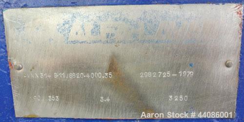Used Alfa Laval UVNX314 B-11/8820-4000-35 Solid Bowl Decanter Centrifuge. 316 Stainless steel product contact areas. Maximum bowl speed 3250 rpm, 70mm single lead conveyor, single row cake discharge ...