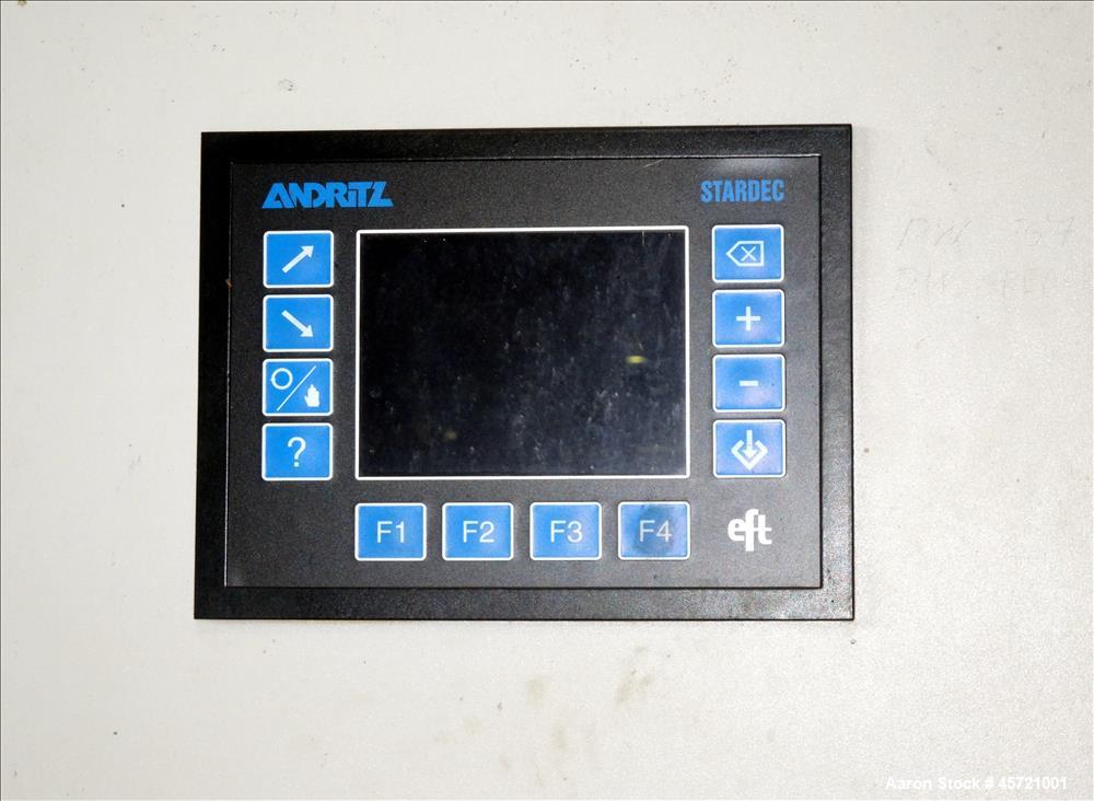 Used Andritz D3LL-C30CHP Solid Bowl Decanter Centrifuge, 316 Stainless Steel (product contact areas). Maximum bowl speed 4000 rpm, 10 degrees beach contour, 6" Single lead conveyor with single row li...
