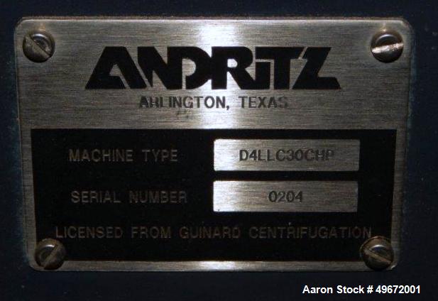 Andritz Solid Bowl D-Series Decanter Centrifuge