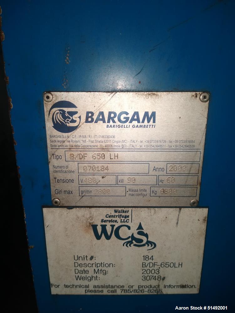 Used- Bargam 650 LH Centrifuge