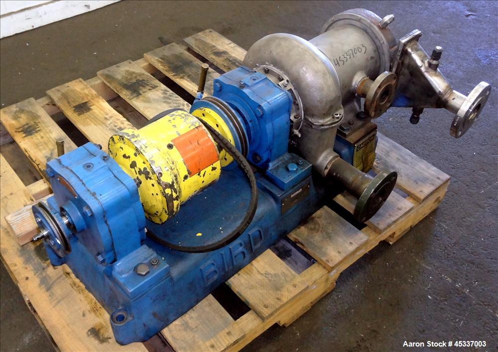Used Bird Solid Bowl Decanter Centrifuge,  Model 0100