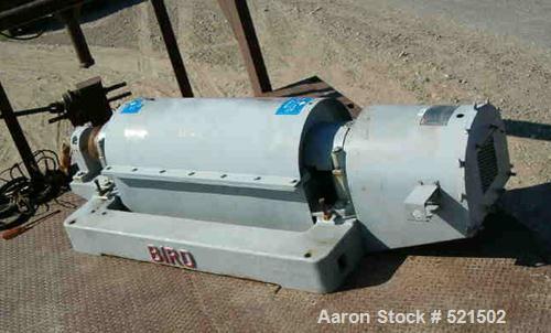 Unused-UNUSED: Bird 12" x 30" solid bowl decanter centrifuge. Stainless steelconstruction on product contact areas, oil bath pillow blocks, base,casing, gearbox with safety guard.