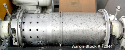 Used Bird 12 x 30 Screen Bowl Decanter Centrifuge. 316 Stainless Steel. Max bowl speed 4000 RPM, left hand design, 15 degree beach, hogged out cake ports with wear liners and epicentric plate dams, 4...