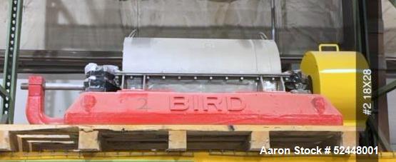 Used Bird 18" x 28" Decanter Centrifuge. Stainless steel construction.  With base and rotating assembly.