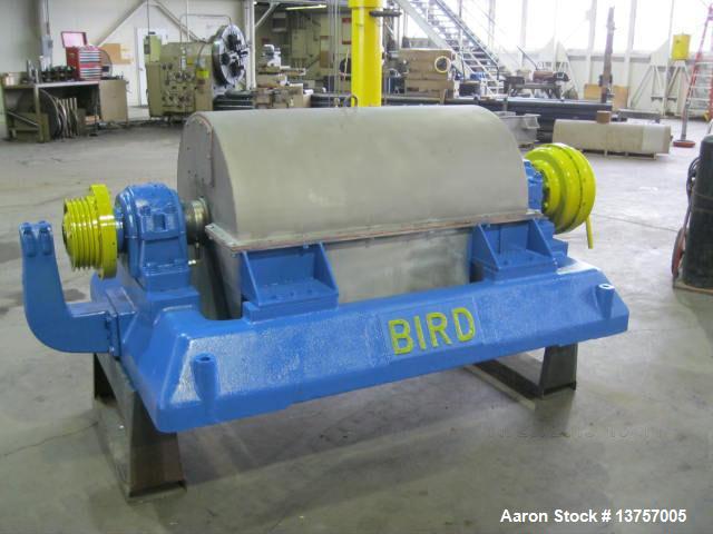 Used- Rebuilt, Bird 24" x 38" Solid Bowl Decanter Centrifuge.