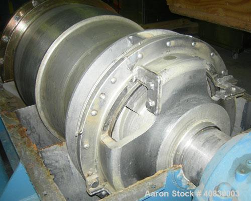 Used Bird 24" x 38" Solid Bowl Decanter Centrifuge. 316 Stainless steel construction (product contact areas). Maximum bowl speed 1800 rpm, 3" single lead conveyor with weld hardfacing wear protection...