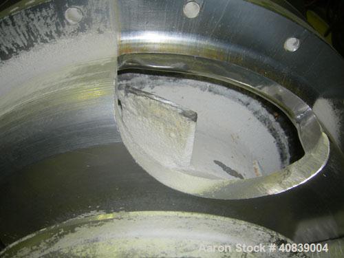 Used Bird 24" x 38" Solid Bowl Decanter Centrifuge. 316 stainless steel construction (product contact areas). Max bowl speed 1800 rpm, 3" single lead conveyor with weld hardfacing wear protection, en...