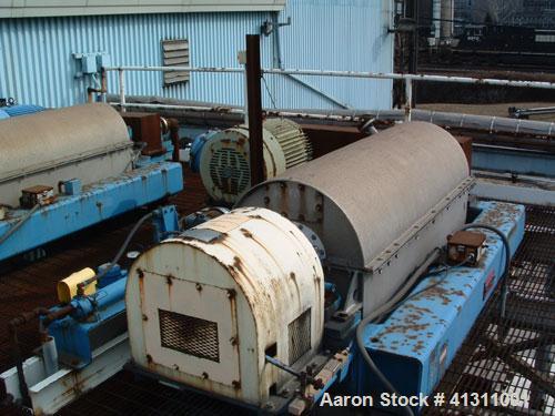 Used Bird Solid Bowl Centrifuge, model 2500. 75 hp motor, frame, etc.