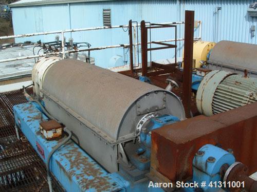 Used Bird Solid Bowl Centrifuge, model 2500. 75 hp motor, frame, etc.