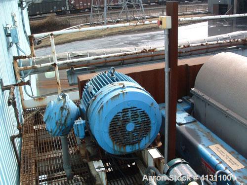 Used Bird Solid Bowl Centrifuge, model 2500. 75 hp motor, frame, etc.