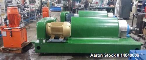 Used Flottweg/Bird 2550 Tricanter Solid Bowl Centrifuge. Stainless steel construction on product contact areas. 3 phase design (liquid/liquid/solids separation), 70 mm double lead conveyor w/welded h...