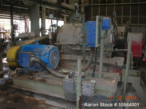 Used Bird/Broadbent 40" x 60" solid bowl decanter centrifuge. Stainless steel construction, hardfaced conveyor, stainless steel casing, base, gearbox, lube system, main drive motor.