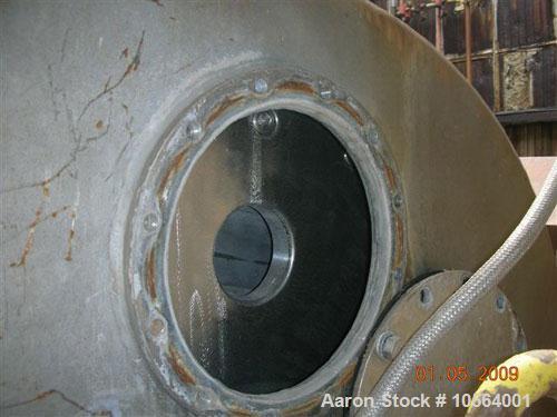 Used Bird/Broadbent 40" x 60" solid bowl decanter centrifuge. Stainless steel construction, hardfaced conveyor, stainless steel casing, base, gearbox, lube system, main drive motor.