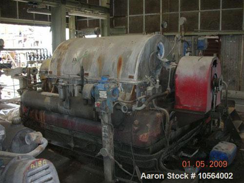 Used-Bird/Broadbent 40" x 60" solid bowl decanter centrifuge. Stainless steel construction, hardfaced conveyor, stainless st...
