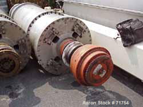 Used Bird Model 5100 Solid Bowl Decanter Centrifuge. 30" Diameter x 120" long rotating assembly, stainless steel construction (productcontact areas), maximum bowl speed 2450 rpm, 2557 x "G" force, 8"...