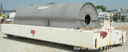 Used Bird Solid Bowl Decanter Centrifuge, Model 5100. 30" diameter x 120" long rotating assembly, 316 stainless steel construction (product contact areas), max bowl speed 2450 RPM, 2557 x "G" force, ...