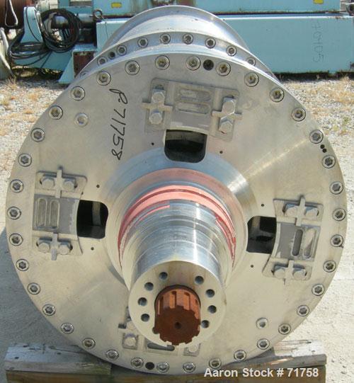 Used Bird Solid Bowl Decanter Centrifuge, Model 5100. 30" diameter x 120" long rotating assembly, 316 stainless steel construction (product contact areas), max bowl speed 2450 RPM, 2557 x "G" force, ...
