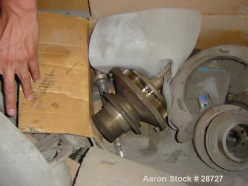 Used Bird 6" x 12" Solid Bowl Decanter Centrifuge, 316 Stainless Steel. 10 Degree contour bowl, 1" single lead conveyor. 5 hp motor 230/460/3/60, 3460 rpm, 184 T frame, SA-72 100:1 gearbox, guards. I...