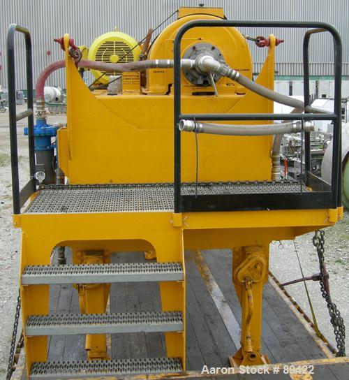 USED: Bird/Flottweg Z42-3/401 solid bowl decanter centrifuge system. Stainless steel construction on product contact areas, max bowl speed 4000 rpm, 3700 x G force, 8 degree contour bowl design. 3" s...