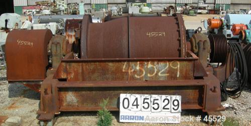 USED: Bird 40 x 60 solid bowl decanter centrifuge. 15 deg/3 deg, carbon steel construction, 6" double lead conveyor, adjustable plate dams, gearbox on solids end, drive motor on liquid end, 75 hp 3/6...