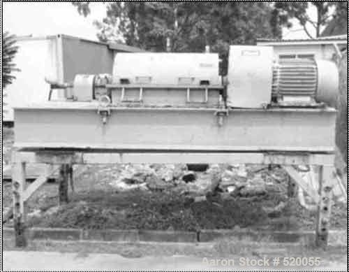 USED: Brandt Bird centrifuge 24" x 38", 1750 rpm, G force 2118, 460V, housing EXP, planetary gearbox 53:1, max feed rate 200 gpm. Unit comes complete with adjustable stand.