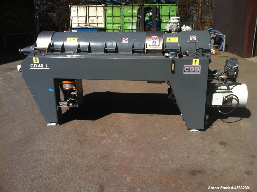 Used Stainless Steel CBB Decanter Centrifuge, Model CD 40 I