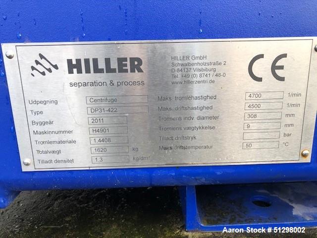 Used Hiller DP31-422 Solid Bowl Decanter Centrifuge
