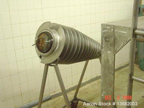 Used Delaval SNX-314B-31 "Sanitary" Solid Bowl Decanter Centrifuge. 316 stainless steel construction on product contact areas, sanitary polished double lead conveyor, double row on non-lined solids d...
