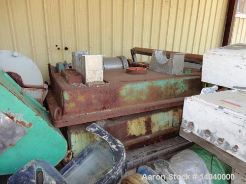 Used Dorr Oliver 16L Solid Bowl Decanter Centrifuge, stainless steel construction (product contact areas), max bowl speed 4000 rpm, auger style solids discharge ports, base, liquid/solid discharge ch...
