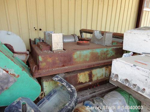 Used Dorr Oliver 16L Solid Bowl Decanter Centrifuge, stainless steel construction (product contact areas), max bowl speed 4000 rpm, auger style solids discharge ports, base, liquid/solid discharge ch...