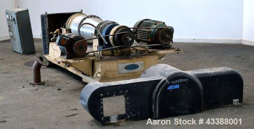 Used Dorr Oliver Merco 16L Solid Bowl Decanter Centrifuge. 316 Stainless steel construction (product contact area), maximum bowl speed 4000 rpm, 5” double lead conveyor with welded hardfacing, auger ...