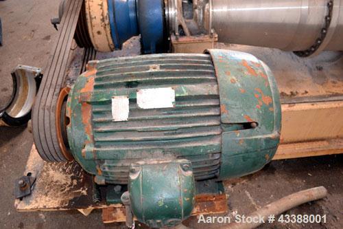 Used Dorr Oliver Merco 16L Solid Bowl Decanter Centrifuge. 316 Stainless steel construction (product contact area), maximum bowl speed 4000 rpm, 5” double lead conveyor with welded hardfacing, auger ...