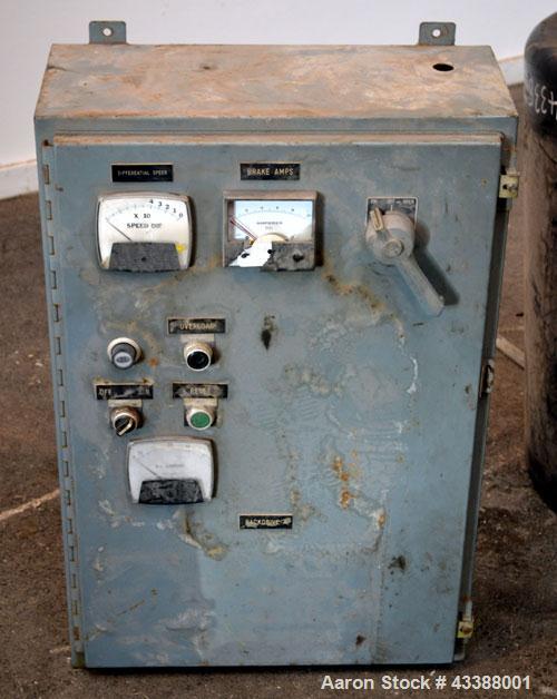 Used Dorr Oliver Merco 16L Solid Bowl Decanter Centrifuge. 316 Stainless steel construction (product contact area), maximum bowl speed 4000 rpm, 5” double lead conveyor with welded hardfacing, auger ...