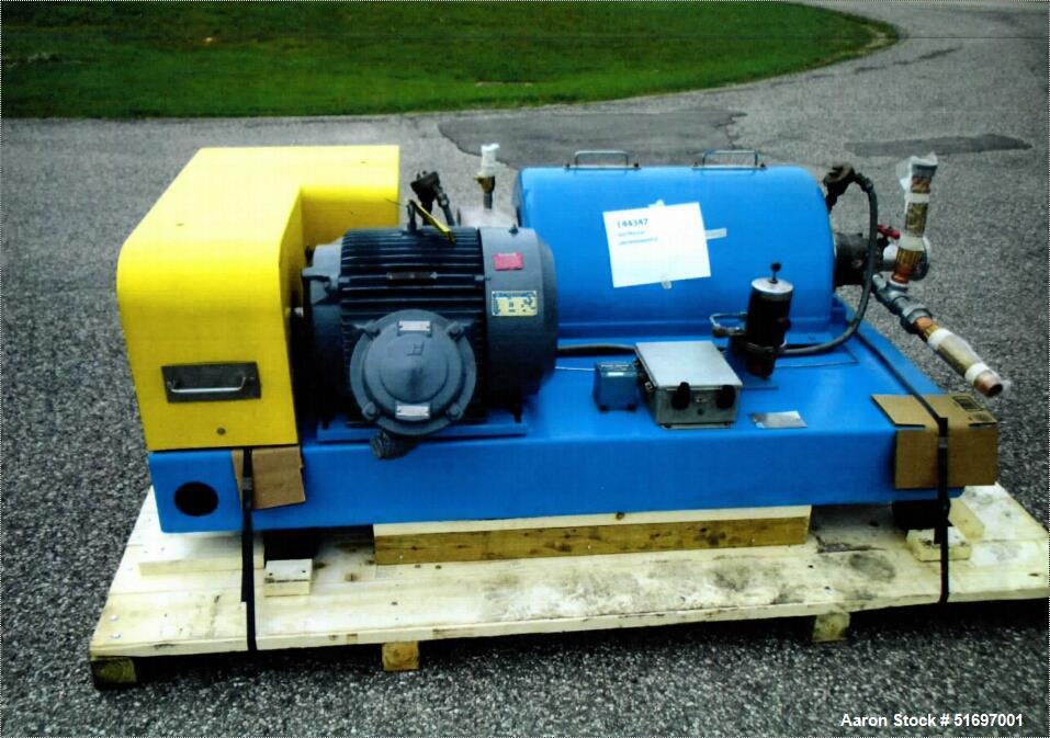 Used Flottweg Z3 Bird Decanter Centrifuge; Model 1350; 30 HP Duplex Stainless Steel Bowl, 316 Stainless Conveyor; 56" x 92" x 31" + 24"; 38" x 18" x 73" Electrical Control Panel; Horizontal, 3 phase ...