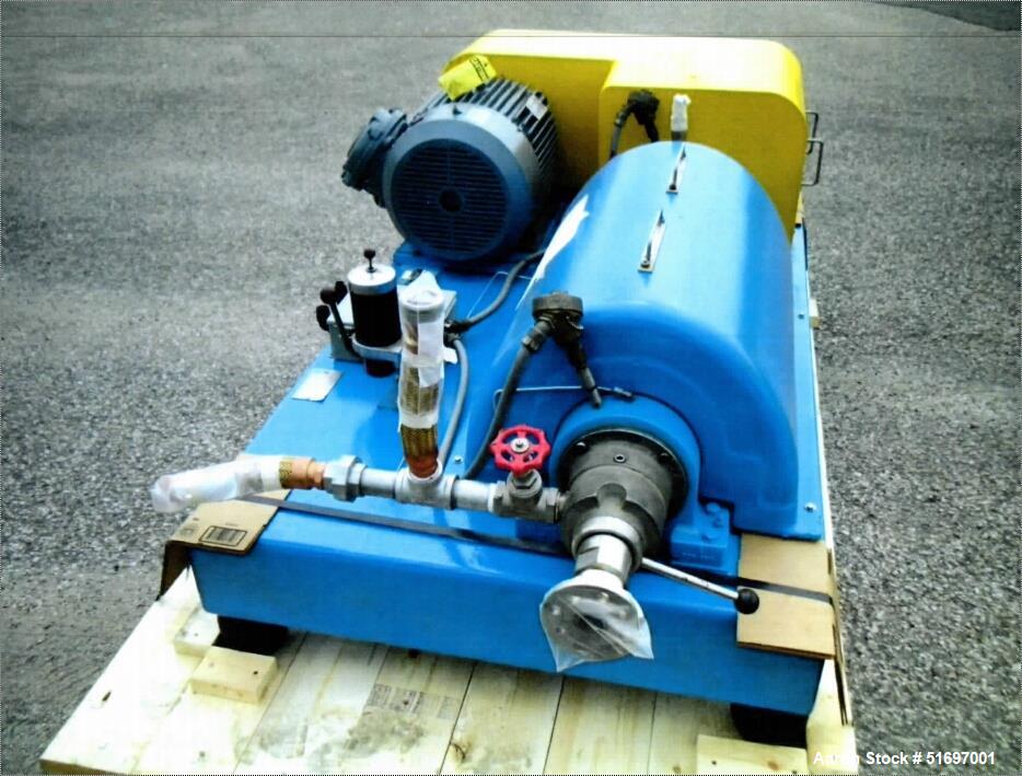 Used Flottweg Z3 Bird Decanter Centrifuge; Model 1350; 30 HP Duplex Stainless Steel Bowl, 316 Stainless Conveyor; 56" x 92" x 31" + 24"; 38" x 18" x 73" Electrical Control Panel; Horizontal, 3 phase ...