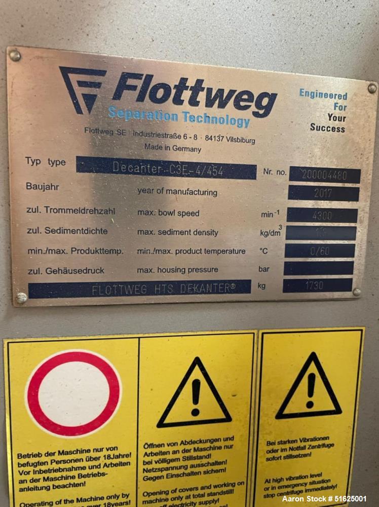 Used - Flottweg Solid Bowl Decanter Centrifuge