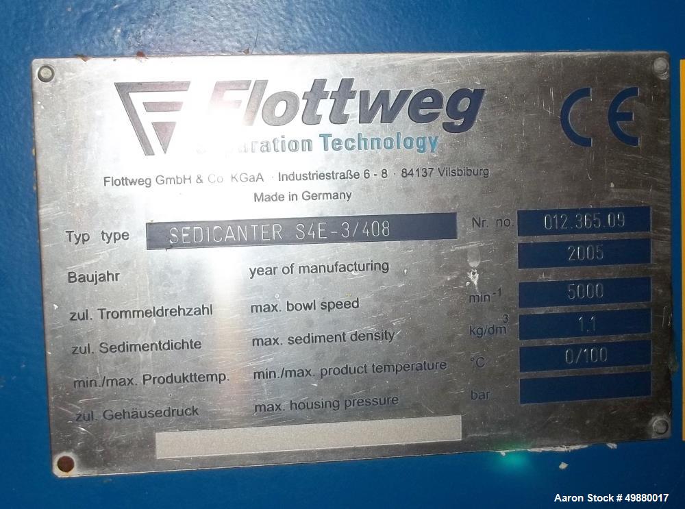 Used- Flottweg S4E-3-408 Sedicanter Centrifuge