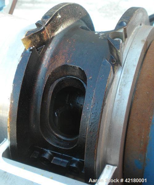 Used Flottweg Z-23-3/441 Tricanter Solid Bowl Centrifuge. 329 Stainless steel construction (product contact areas), maximum bowl speed 6000 rpm, 4630 x G force, discharge casing chutes, fiberglass bo...