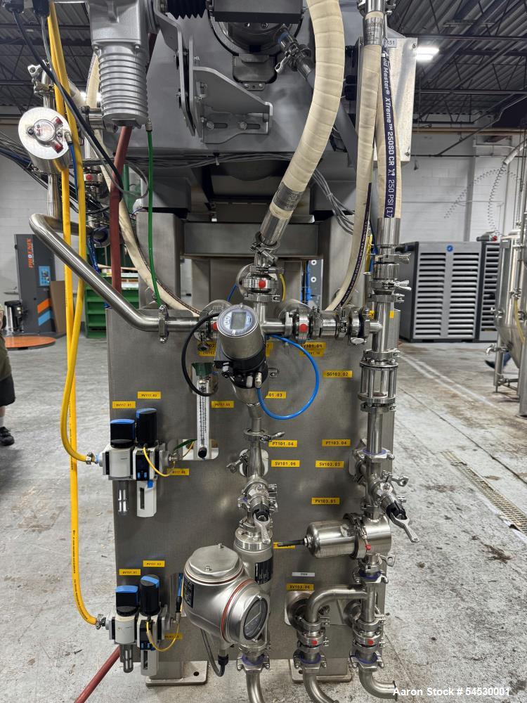 Used Flottweg Decanter Centrifuge, Model Z3E-4/401. Maximum bowl speed 5250 RPM. Maximum sediment density 1.6 kg/dm3. Stainless steel product contact areas, food grade. Cone angled at 8 degrees. 15 H...