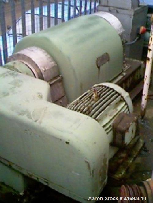 Used Flottweg Scroll Type Decanter Centrifuge, Model Z3L, stainless steel. Inner diameter 16.5" (420 mm), length 49.6" (1260 mm) with 26 hp/19.5 and 31 hp/23 kW drive with 2 speed 1470 and 2950 rpm, ...