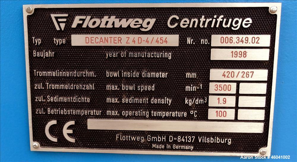 Flottweg Z4D/4-454 Solid Bowl Decanter Centrifuge
