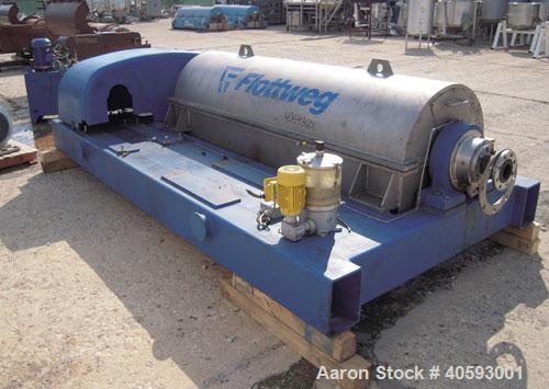 Used Flottweg  Z53-4/451 Solid Bowl Horizontal Decanter Centrifuge, 2205 stainless steel (product contact areas), 10" single lead conveyor with welded hardfacing, lined cake discharge ports, solid en...