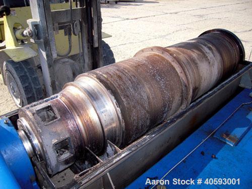 Used Flottweg  Z53-4/451 Solid Bowl Horizontal Decanter Centrifuge, 2205 stainless steel (product contact areas), 10" single lead conveyor with welded hardfacing, lined cake discharge ports, solid en...