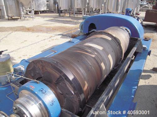 Used Flottweg  Z53-4/451 Solid Bowl Horizontal Decanter Centrifuge, 2205 stainless steel (product contact areas), 10" single lead conveyor with welded hardfacing, lined cake discharge ports, solid en...