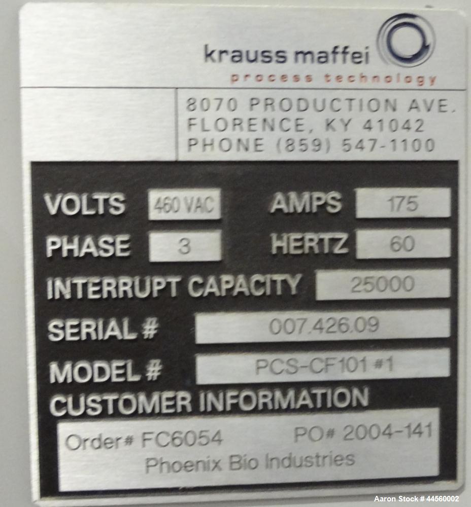 Used Flottweg Z53-4/454 Solid Bowl Horizontal Decanter Centrifuge. 2205 Stainless steel construction (product contact areas), max bowl speed 3250 rpm, single lead conveyor, gearbox, feed pipe, lubric...