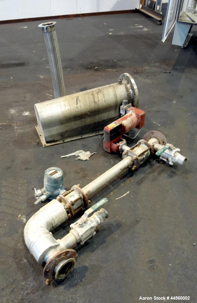 Used Flottweg Z53-4/454 Solid Bowl Horizontal Decanter Centrifuge. 2205 Stainless steel construction (product contact areas), max bowl speed 3250 rpm, single lead conveyor, gearbox, feed pipe, lubric...