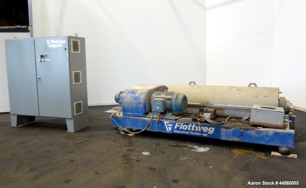 Used- Flottweg Z53-4/454 Solid Bowl Horizontal Decanter Centrifuge. 2205 Stainless steel construction (product contact areas...